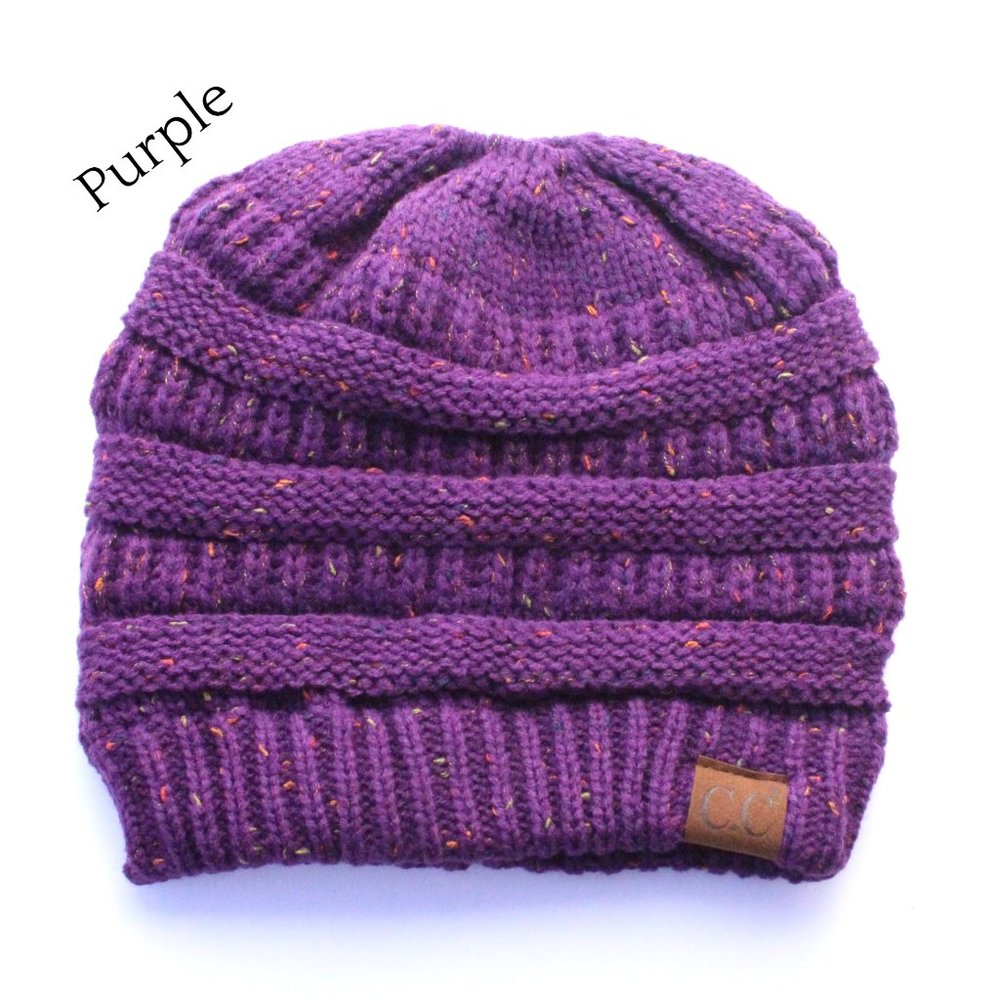 CC Messy Bun Beanie - Purple